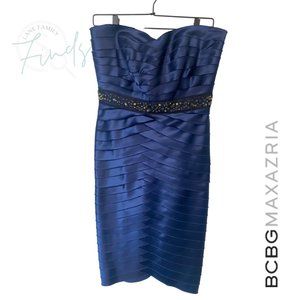 BCBG MaxAzria - Strapless Cobalt Blue Cocktail Mini Dress - Sz: 8